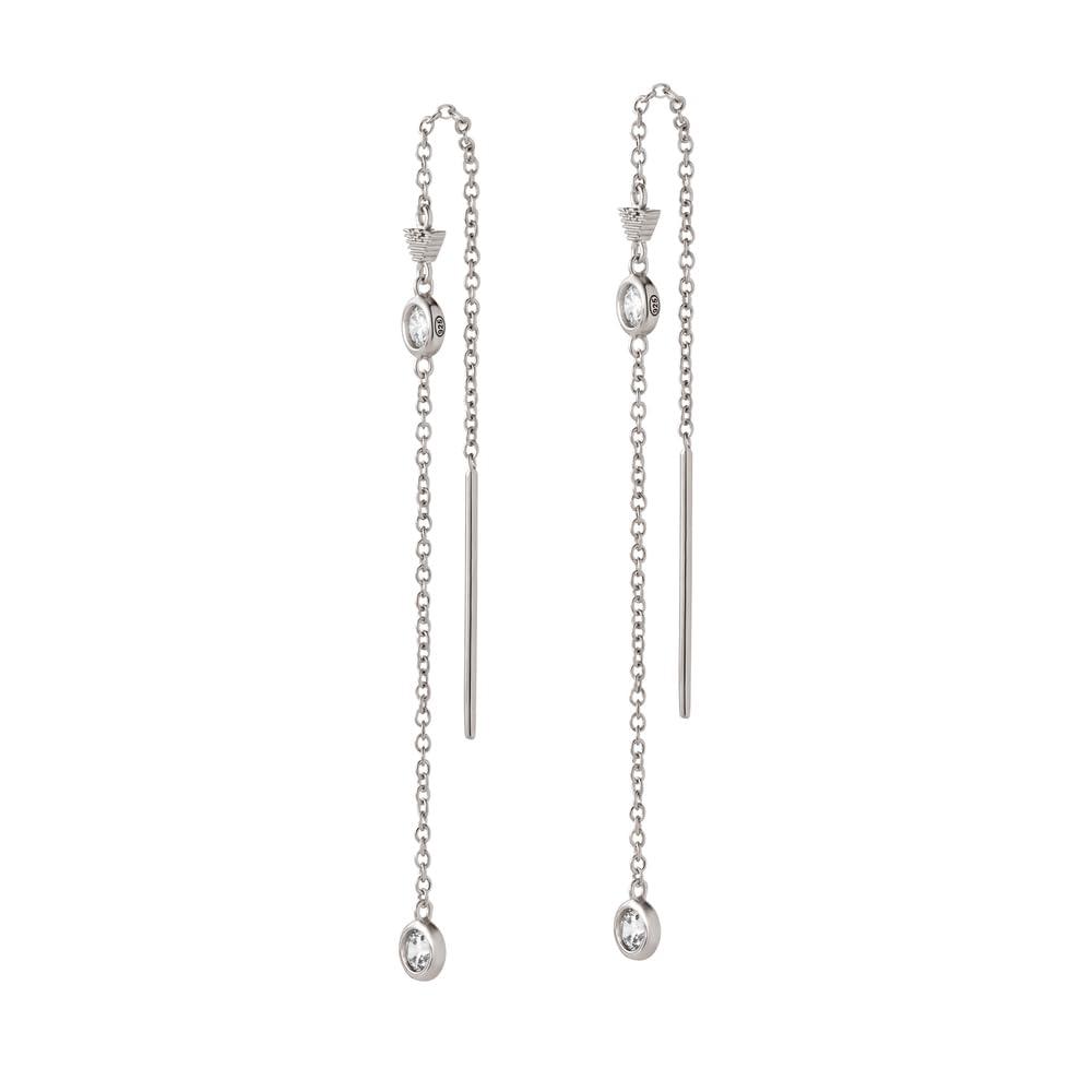Emporio Armani Pendientes de plata de ley para mujer, EG3617040, talla única, Plata de ley, Sin piedra preciosa