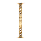 Michael Kors Correa de acero inoxidable o acetato para mujer, compatible con Apple Watch de 38 mm/40 mm/41 mm, Tono Oro