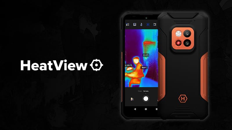 Hammer Construction 2 Thermal Smartphone ultrarresistente IP69 con termómetro y telémetro láser, 8+8GB RAM, Android 14, cámara Potente de 108mpx, batería de 6500mAh con función powerbank, 256GB/1TB