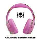 Skullcandy Crusher ANC 2 Over-Ear Noise Canceling Wireless Headphones with Sensory Bass, 50 HR Battery, Skull-iQ, Alexa Enabled, Microphone, Works with Bluetooth Devices - Realtree Edge Pink