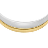 Fossil Pulsera brazalete de acero inoxidable con puño abierto para mujer