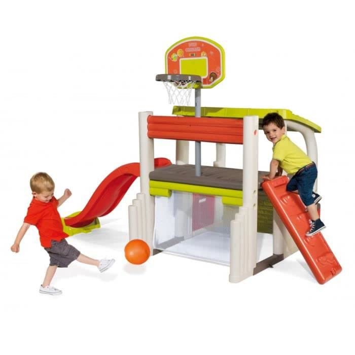 Smoby - Área Multijuegos, Rojo/Verde/Blanco/Gris (840203)