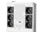 SAI Keor multiplug, 310082 de Legrand, line interactive con 6 bases Schuko y protección integrada 800VA 480W y autonomía de 10 a 15 minutos, blanco/negro