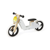 Janod - Bici sin Pedales Triciclo Evolutivo de Madera 2 en 1 - Asiento Regulable y Manillar Ergonómico - Vintage - Equilibrio y Autonomía - Gris - A Partir de 18 Meses, J03280