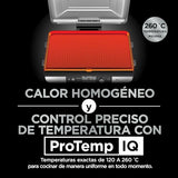 Ninja Sizzle Pro XL Parrilla y plancha para interior, con placa de parrilla y plancha cerámicas antiadherentes, tapa desmontable, recogegrasas y guía de recetas, color plateado/negro GX101EU