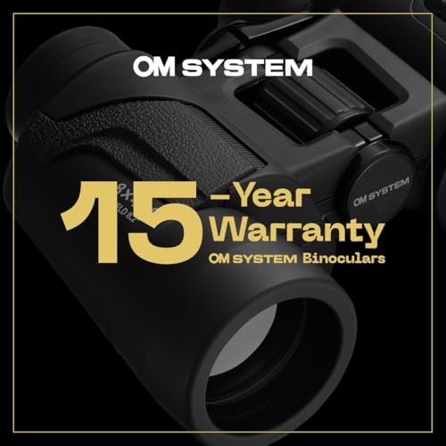 Olympus Prismáticos OM SYSTEM 10x25 WP II Negro, Impermeable, 15 años de garantía, Aumento 10x, corrección dióptrica, prismas BaK-4, Incl. Bolsa y Correa de Transporte