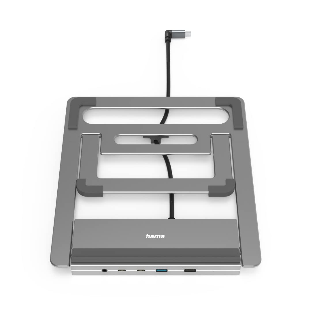 Hama | Docking Station USB-C 12 en 1 (12 Puertos, Max. Resolución: 4k, USB-A, USB-C, Ethernet, Audio 3.5mm) Gris