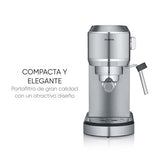 SEVERIN Máquina de café espresso Newspresa, máquina de portafiltro, bomba ULKA con 20 bares, boquilla espumadora de leche, depósito de agua de 1 L, para una o dos tazas, acero inox 1.350 W, KA 5997