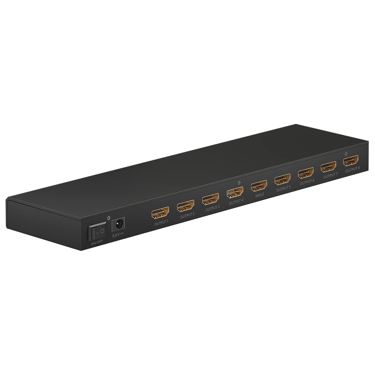 goobay Divisor HDMI 58484 1 a 8/HDMI Compatible con resoluciones de hasta 4 K a 60 Hz, 1 señal de Entrada HDMI a hasta 8 Salidas HDMI como TV, Monitor, proyector, PS5 y Xbox/Negro