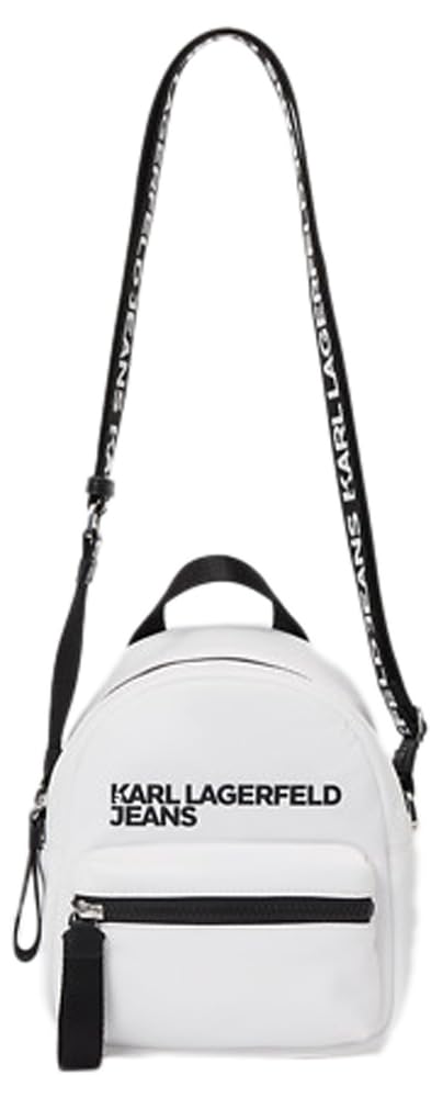 KARL LAGERFELD JEANS, Mujeres, Mochila Cruzada Mini De Nailon Esencial, Blanco, One size