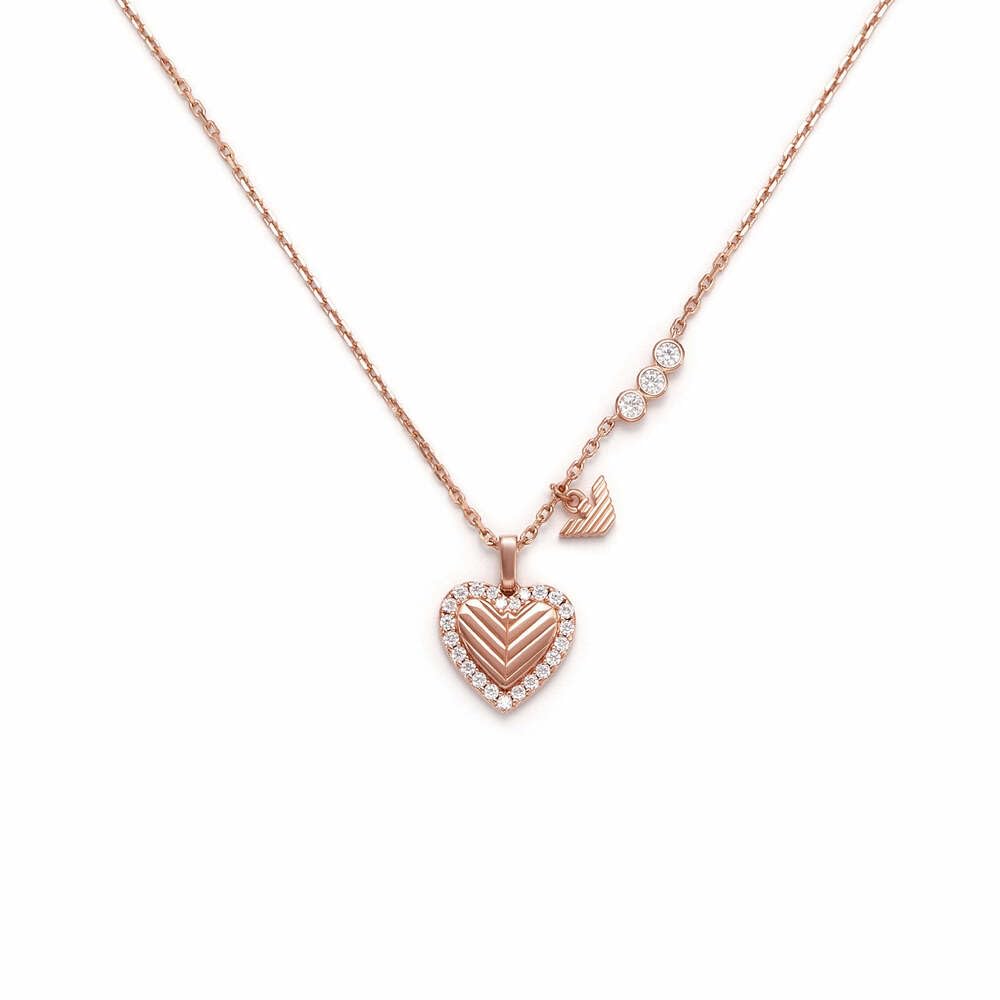 Emporio Armani Collar de mujer de acero inoxidable o plata de ley con cierre de mosquetón, 35Lx1.15Wx1.08cm, Plata esterlina, No es una piedra preciosa, Oro reluciente