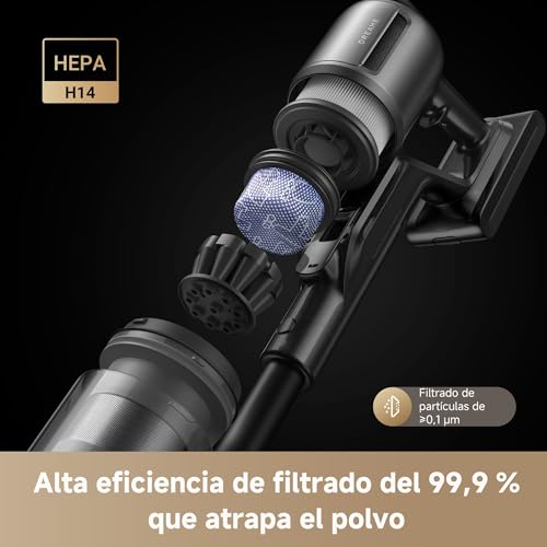 Dreame Z40 Station Aspiradora Escoba sin Cable con Vaciado Automático, Cepillo Multifunción Revelador de Polvo, Filtro Hepa, Herramienta de Fregado en Húmedo, Detección de Suciedad, 310 AW