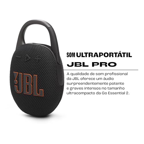 JBL Clip 5, Altavoz inalámbrico portátil con Bluetooth, resistente al agua y al polvo IP67, hasta 12h de reproducción y más con Playtime Boost activado, negro