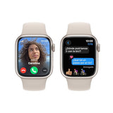 Apple Watch Series 9 [GPS + Cellular] Smartwatch con Caja de Aluminio en Blanco Estrella de 41 mm y Correa Deportiva Blanco Estrella - Talla M/L. Monitor de entreno, App Oxígeno en Sangre