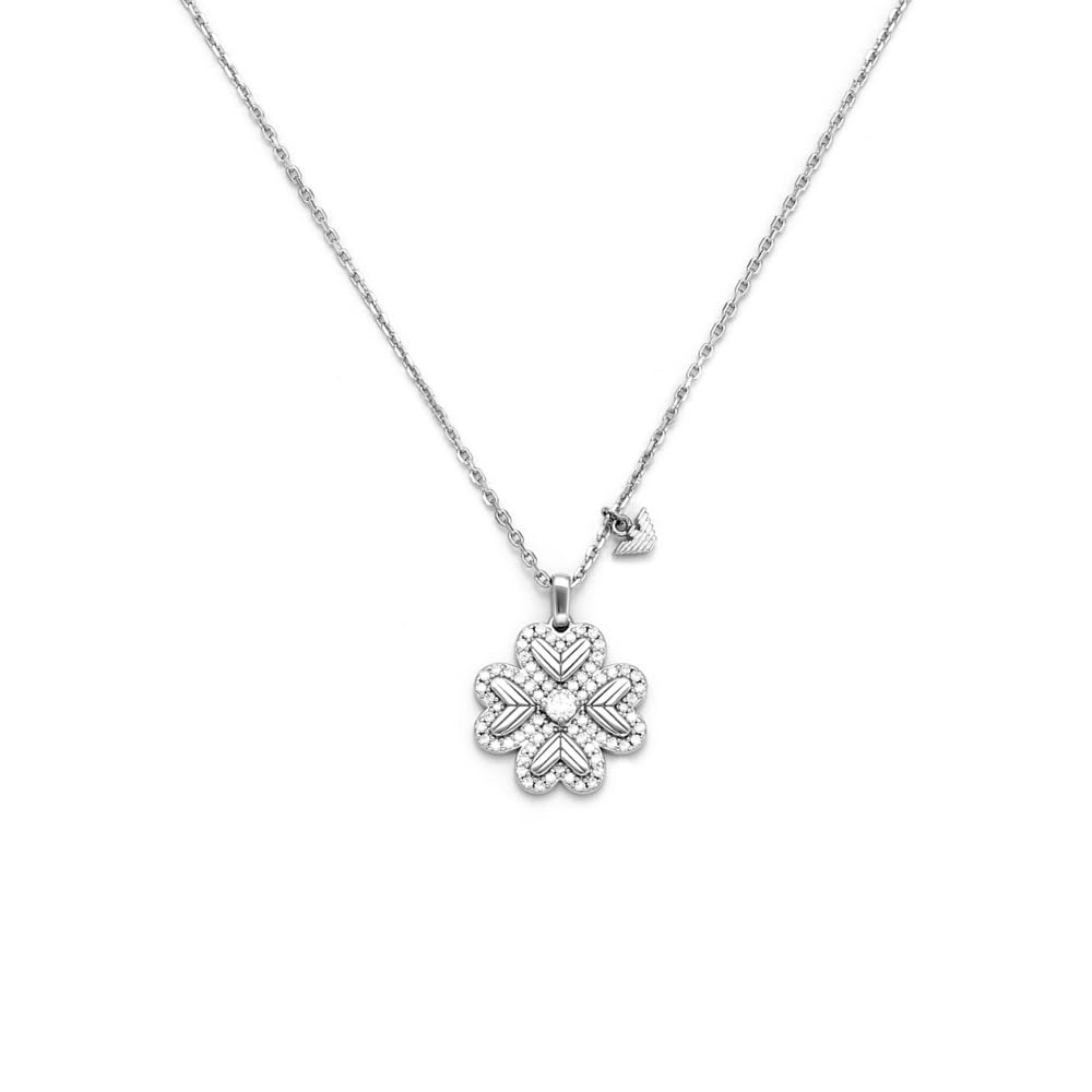 Emporio Armani Collar de plata de ley con cierre de langosta para mujer