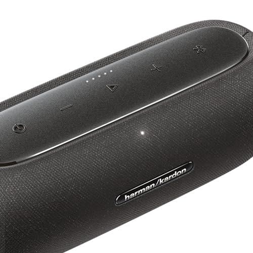 Harman Kardon Luna, Altavoz portátil, Resistente al Agua y al Polvo, con diseño Elegante, tecnología Bluetooth, Puerto USB y duración de batería de hasta 12 hrs, Negro
