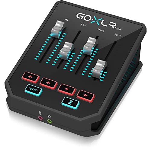 TC Helicon Mezclador de transmisión en línea GoXLR MINI con interfaz USB/audio y preamplificador Midas, solo compatible con PC