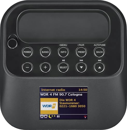 Sangean WFS58 Dab+ Radio | FM | WiFi y Altavoz Bluetooth | Radio de Internet portátil con NFC | WiFi | Negro