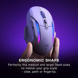 Turtle Beach Kone II Air: ratón inalámbrico ergonómico RGB para Juegos, batería de 350 Horas, Sensor óptico de 26 000 PPP interruptores ópticos de 100 Millones de clics, Blanco ártico