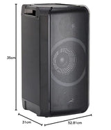 Panasonic SC-TMAX5 - Sistema de Sonido Portátil (150 W, 16 cm Woofer, Wireless, Base de Carga para Smartphone, Efectos de luz, Powerbank, CD, Bluetooth, DJ Sampler, USB, MAX DJ Effect) Negro