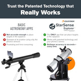 Celestron 22482 StarSense Explorer 150 mm Telescopio Dobsoniano de Mesa Compatible con Aplicaciones para teléfonos Inteligentes Funciona con la aplicación StarSense: Compatible con iOS/Android