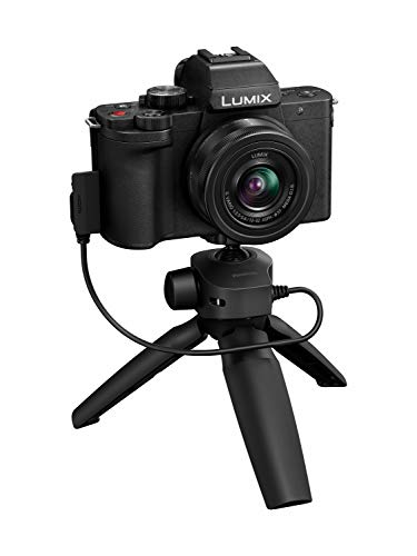 Panasonic Cámara de sistema Lumix DC-G110VEG-K (20 MP, 4K, estabilizador de imagen, táctil de 7,5 cm, objetivo de 12-32 mm, empuñadura de trípode, negra)