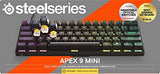 SteelSeries Apex 9 Mini - Teclado Mecánico de Gaming - Interruptores ópticos - Accionamiento de 2 puntos - Forma compacto Esports Mini 60 % - Interruptores intercambiables - Teclado nórdico (QWERTY)
