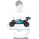 Carson 500409081 1:8 Virus 4.2 XL 100% RTR Negro/Turquesa - Coche teledirigido, Velocidad hasta 80 km/h, Modelo 100% RTR, Incluye Mando a Distancia