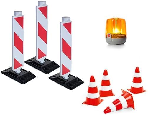 Rolly Toys 421220 - Kit de construcción con rollyDigger y Accesorios de Seguridad (Juego con Excavadora, 3 balizas de conducción, 4 pilones y luz Intermitente, Giratorio, a Partir de 3 años)