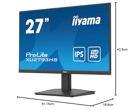 iiyama XU2793HS-B6 27" Panel IPS, EyeComfort/EyeSafe 2.0, 1920x1080100Hz, 250cd/m², Altavoces, HDMI, DisplayPort, 1ms (MPRT), FreeSync