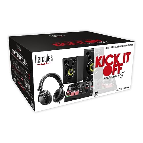 Hercules DJLearning Kit MK2 — Kit Todo en Uno para Aprender a Mezclar — Software y Tutoriales Incluidos