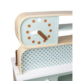 Janod - Cocina de doble cara- Cocina de madera para niños Recto-Verso - Cocina con luz y sonido - Con 7 accesorios - De 3 a 8 años, J06594