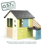 Smoby Life Casa Pretty con Cocina- Incluye Accesorios- Protección Anti-UV- con 57% Material Reciclado- Casa Infantil Exterior de jardín- Resistente a la Intemperie para niños de +2 años (7600810738)