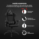 DRIFT GAMING DR110 - Silla Gaming Profesional, Tejido Fabric Alta transpirabilidad, reposabrazos 4D, Ruedas silenciosas, pistón Clase 4, inclinación, cojín Lumbar y Cervical, Color Negro