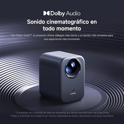 Xiaomi L1 Proyector Inteligente 1080P con Google TV & Netflix, Portátil Cine en Casa, Enfoque Auto & Keystone, HDR10/HLG, Pantalla 120", WiFi 5G Bluetooth, Audio Dolby, Proyector Exterior