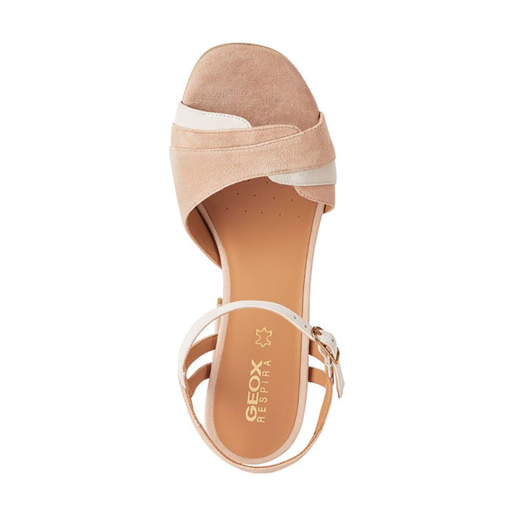 Geox Sandalias D New ERAKLIA 80 D con tacón, color nude, talla 37 EU, color carne, 37 EU