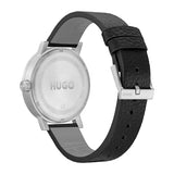 HUGO Reloj Analógico de Cuarzo para Hombre Colección #RASE con Correa de Cuero Negra - 1530115
