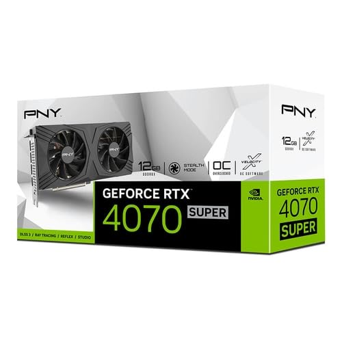 Tarjeta gráfica VGA RTX 4070 Super 12GB, Dual Fan, Ideal para Juegos de Alta definición y tareas de diseño gráfico avanzado.