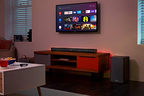 Sharp HT-SBW460, 3.1 Dolby Atmos, Barra de Sonido Envolvente Virtual 3D y subwoofer inalámbrico, Bluetooth, Experiencia 4K, HDMI ARC/CEC, Potencia máxima Total de Salida: 440w, Color Negro