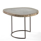 MESA AUXILIAR 50X50X37 APROX. METAL/PIEDRA GRIS
