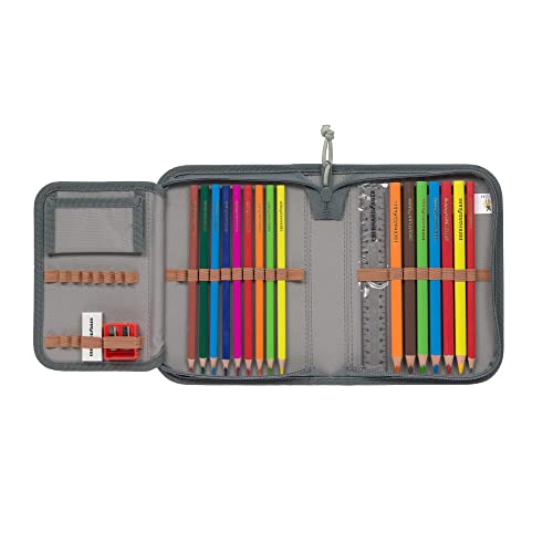 LÄSSIG Juego de mochilas escolares de 7 piezas para niños/ School Set Flexy Unique, Speckles anthracite