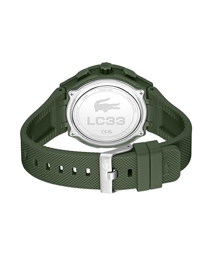 Lacoste Reloj de Cuarzo Multifuncional Analógico-Digital para hombre Colección LC33 Collection con Correa en silicona