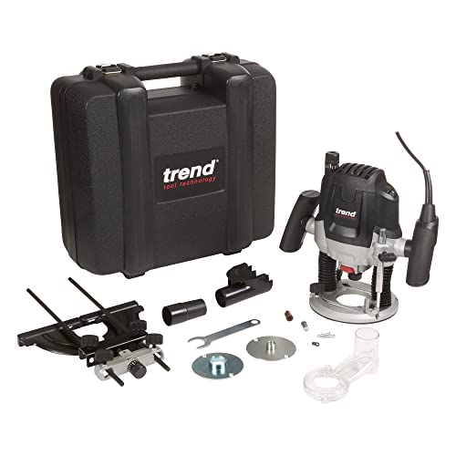 Trend Fresadora de velocidad variable 2100 W 12 mm 230 V UE, profundidad de entrada de 50 mm, fresadora para múltiples trabajos de fresado, T7EK/EURO