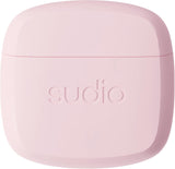 Sudio N2 Rose Powder - Auriculares Abiertos Inalámbricos Bluetooth Multipoint, Micrófono Integrado para Llamadas, Autonomía de 30 Horas con Funda de Carga, Impermeable IPX4, USB-C, Carga sin