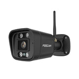 Foscam Cámara IP WiFi de 8 MP QHD para Exteriores con focos y Sirena V8P Negra