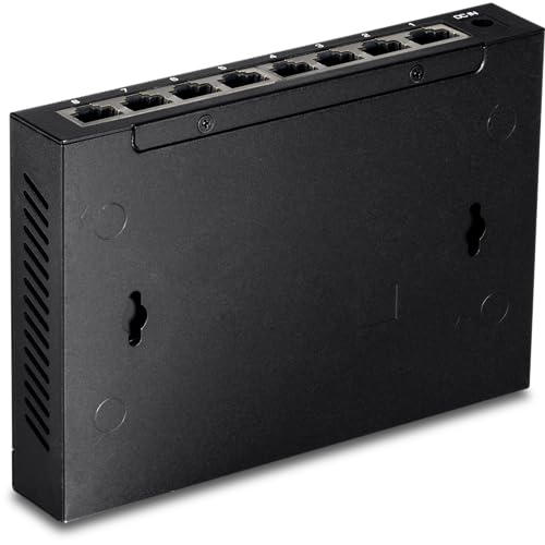 TRENDnet, TEG-S380, Conmutador 2.5G no administrado de 8 Puertos, 8 Puertos 2.5GBASE-T, Capacidad de conmutación de 40 Gbps, retrocompatible con Dispositivos de 10-100-1000 Mbps, sin Ventilador