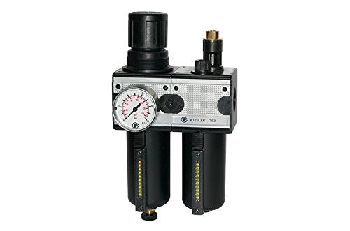 Unidad de mantenimiento de 2 piezas. » Multifix – Recipiente de metal y tubo visual, BG 1, G 1/4, presión de entrada máx. 20 bares, rango de regulación 0,5 – 10 bar.