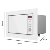 Cecotec Microondas encastrable Digital GrandHeat 2350 Built-In White. 900W, Integrable, 23 Litros, Grill, 9 Funciones preconfiguradas, Quick Start, Temporizador