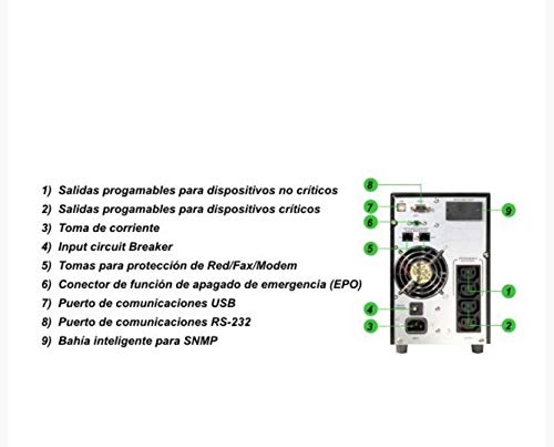 Lapara LA-ON-1K-LCD-V10 Sistema de Alimentación Ininterrumpida SAI 1000VA 1000W LCD Online