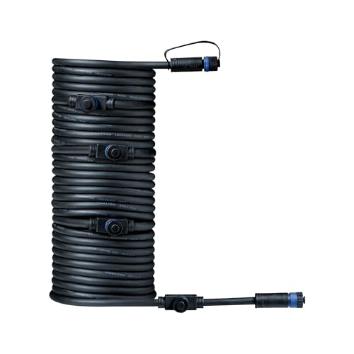 Paulmann 93930 Plug & Shine Connector exterior 10 m 1in-5out IP68 2x1,5 mm² 93930 Cable de extensión, cable de conexión, iluminación exterior, Negro